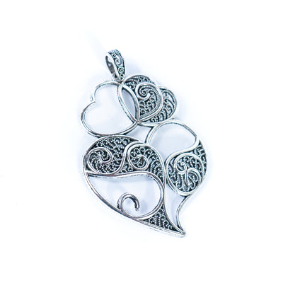 5 units Pendant antique silver Portugal viana heart Pendants Jewelry Findings D-3-42