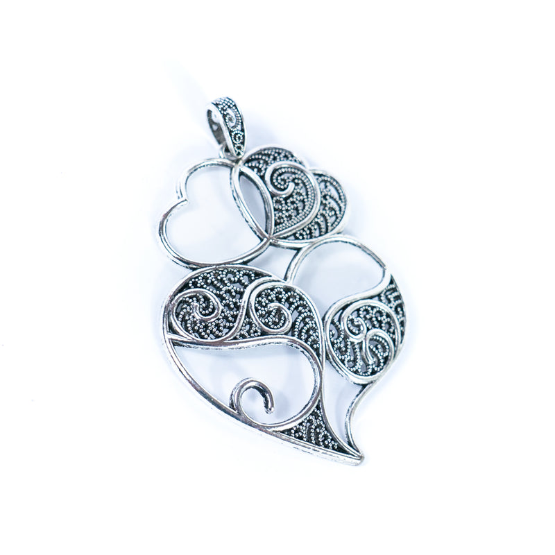 5 units Pendant antique silver Portugal viana heart Pendants Jewelry Findings D-3-42