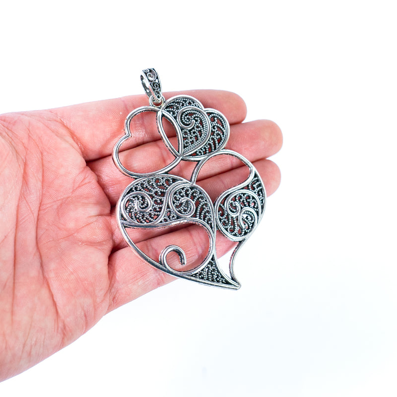 5 units Pendant antique silver Portugal viana heart Pendants Jewelry Findings D-3-42