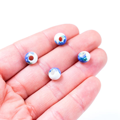 10pcs about 3mm round leather printed ceramic beads  jewelry supplies jewelry finding D-5-3-197