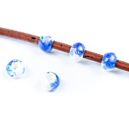 10pcs about 3mm round leather printed ceramic beads  jewelry supplies jewelry finding D-5-3-197