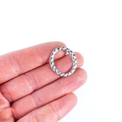 30 units antique silver Oval ring pendant charms jewelry finding suppliers D-3-34