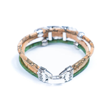 Cork jewelry cork Bracelet for women natural cork with featherhandmade bracelet BR-218-MIX-5(NEW)