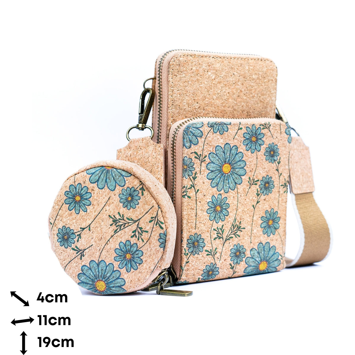 Natural Cork Women's Printed Double Layer Phone Pouch BAG-2312