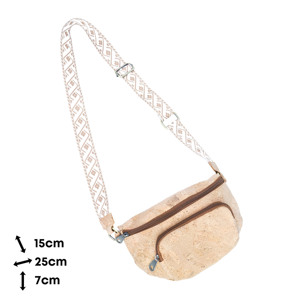 Cork Crossbody Bag with Patterned Strap BAGD-645