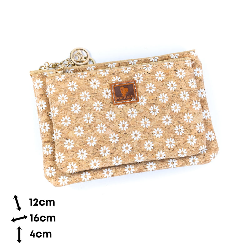 Cork Coin Purses wallets with Card Slots and Double Zippers BAGD-547A-MIX-6