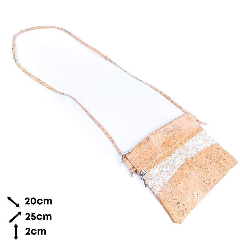 Eco-Friendly Cork Crossbody Bag with White Print Design BAGP-257