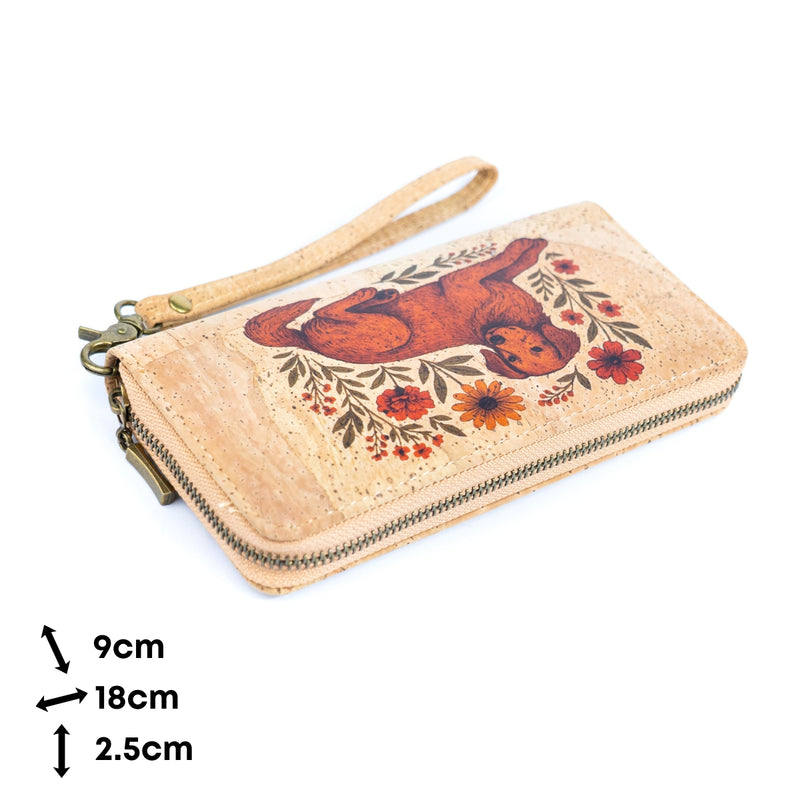 Cork Wallet with Wrist Strap – Dog, Cat, Fox & Squirrel Designs BAG-2020-ABCD