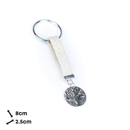 Handmade Cork Keychains with Tree Pendant  I-062-MIX-10