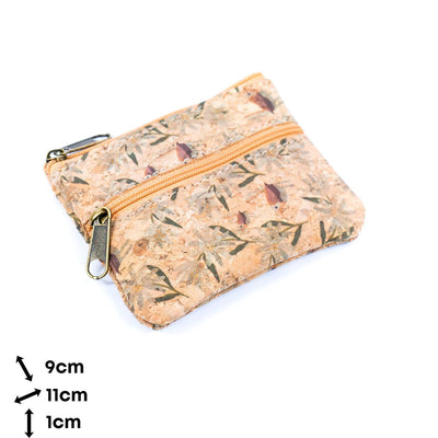 Double Zipper Cork Coin Purse  (5units) BAGP-264