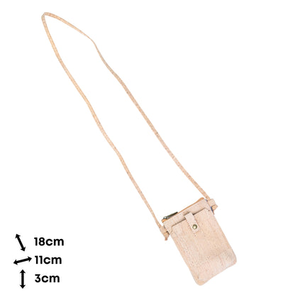 Natural Cork Phone Crossbody Bag with Front Pocket BAGP-309A