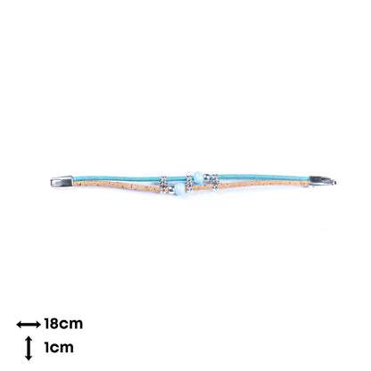 Colorful cork thread and ceramic beads handmade women's bracelet BR-425-MIX-5