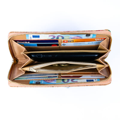 Floral Print Cork Women's Long Wallet: Eco-Friendly BAGF-083