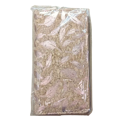 Natural cork with flower pattern zipper women wallet BAGD-589（12units）