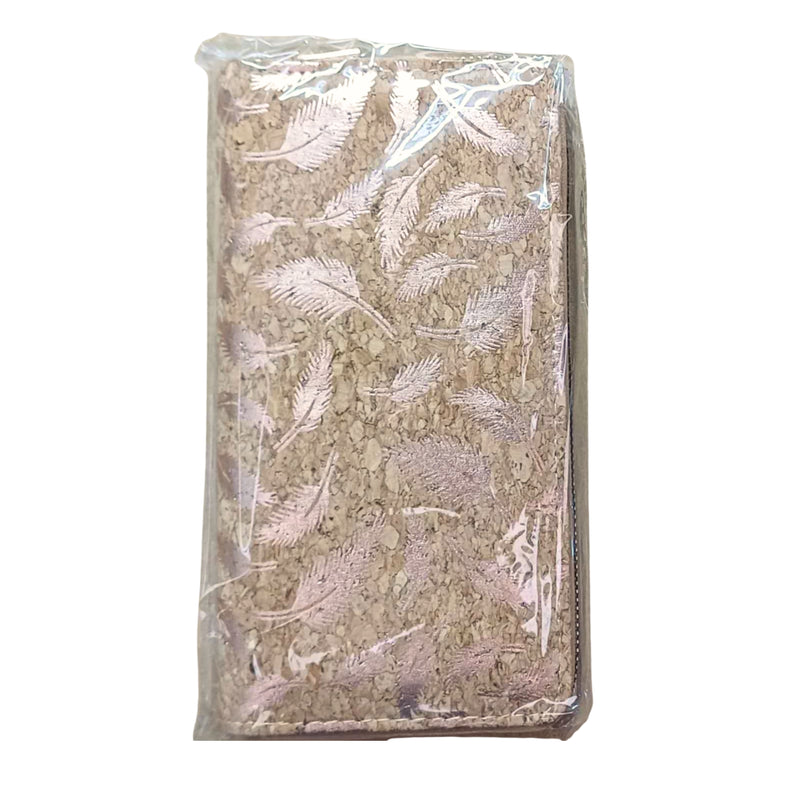 Natural cork with flower pattern zipper women wallet BAGD-589（12units）