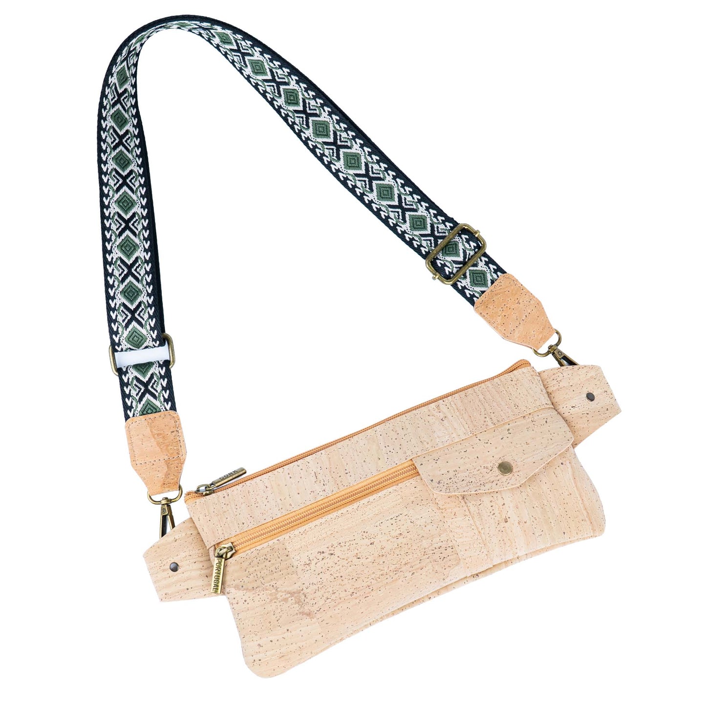 Cork Belt Bag with Interchangeable Strap - Vegan Leather Fanny Pack BAGP350A