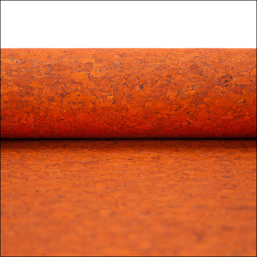 Agglomerate Orange Portuguese Cork Fabric Cof-359