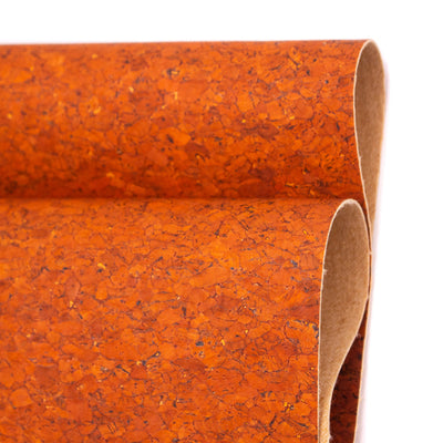 Agglomerate Orange Portuguese Cork Fabric Cof-359