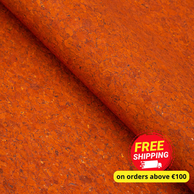 Agglomerate Orange Portuguese Cork Fabric Cof-359