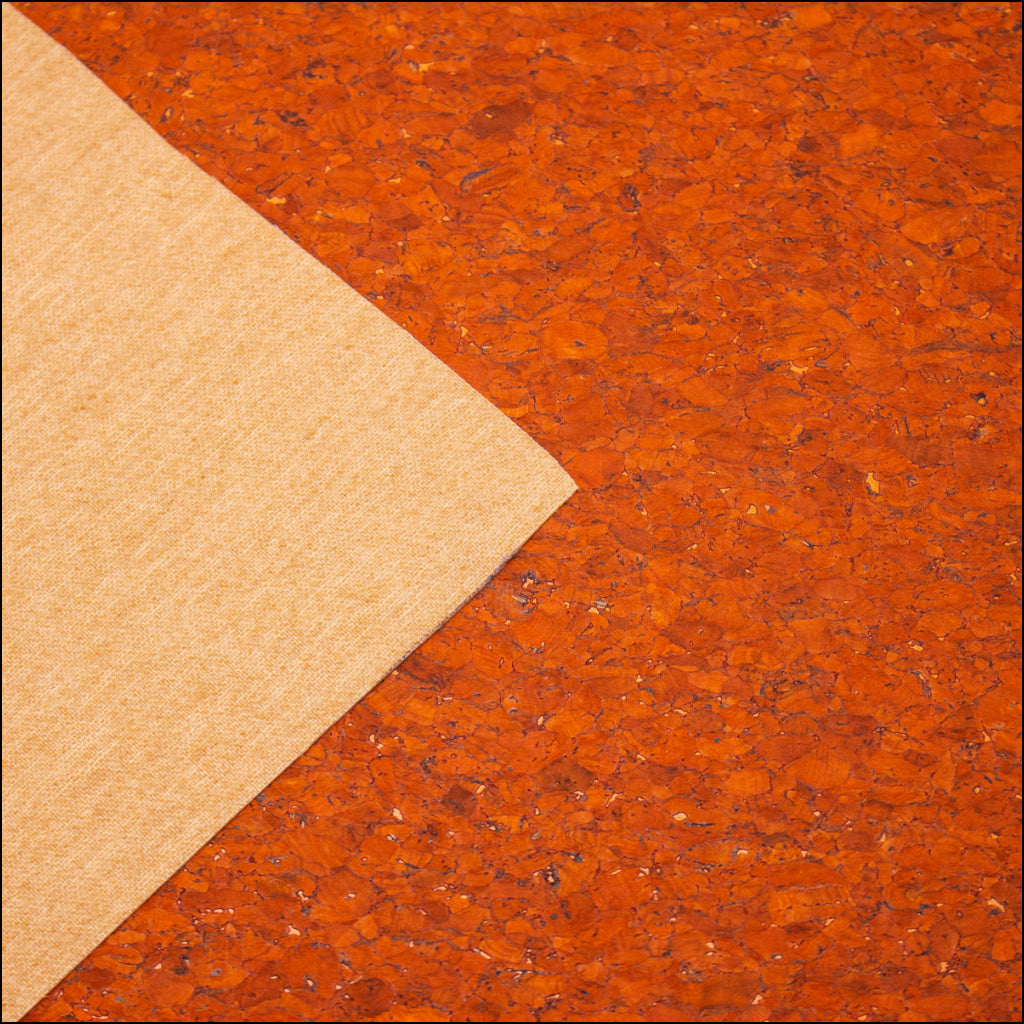Agglomerate Orange Portuguese Cork Fabric Cof-359