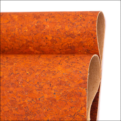 Agglomerate Orange Portuguese Cork Fabric Cof-359