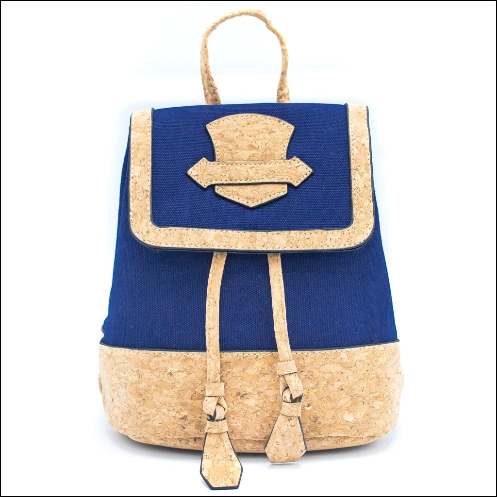 Azure Chic Cork and Cotton Backpack- BAG-2078 C Flash Sales