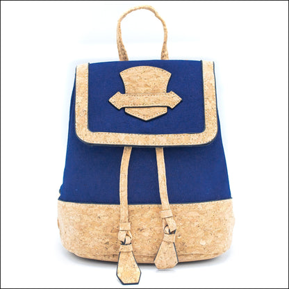 Azure Chic Cork and Cotton Backpack- BAG-2078 C Flash Sales