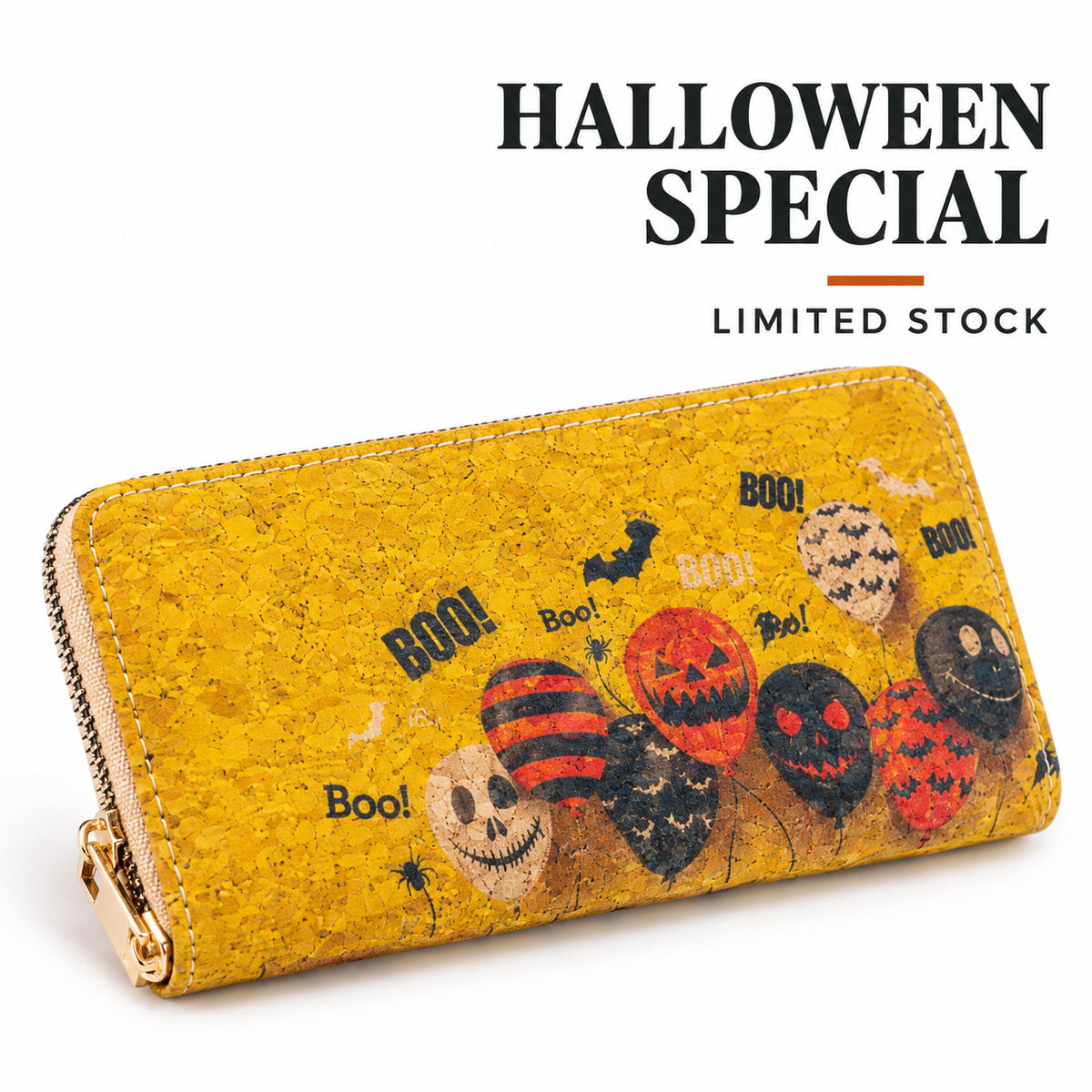 Halloween Cork Wallet – Spooky Printed Wallet | BAGD-625-10