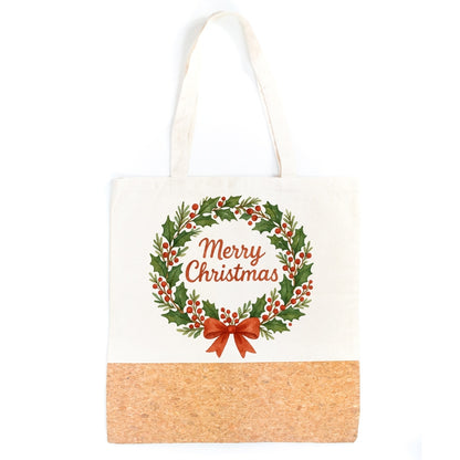Tote Bag - Cotton and Cork Combination with Christmas and Other Designs BAGD-525
