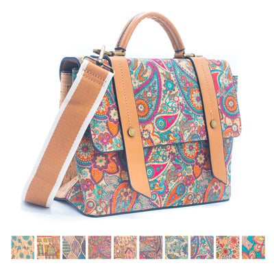 Natural Cork printed pattern women's messenger bag BAGD-345
