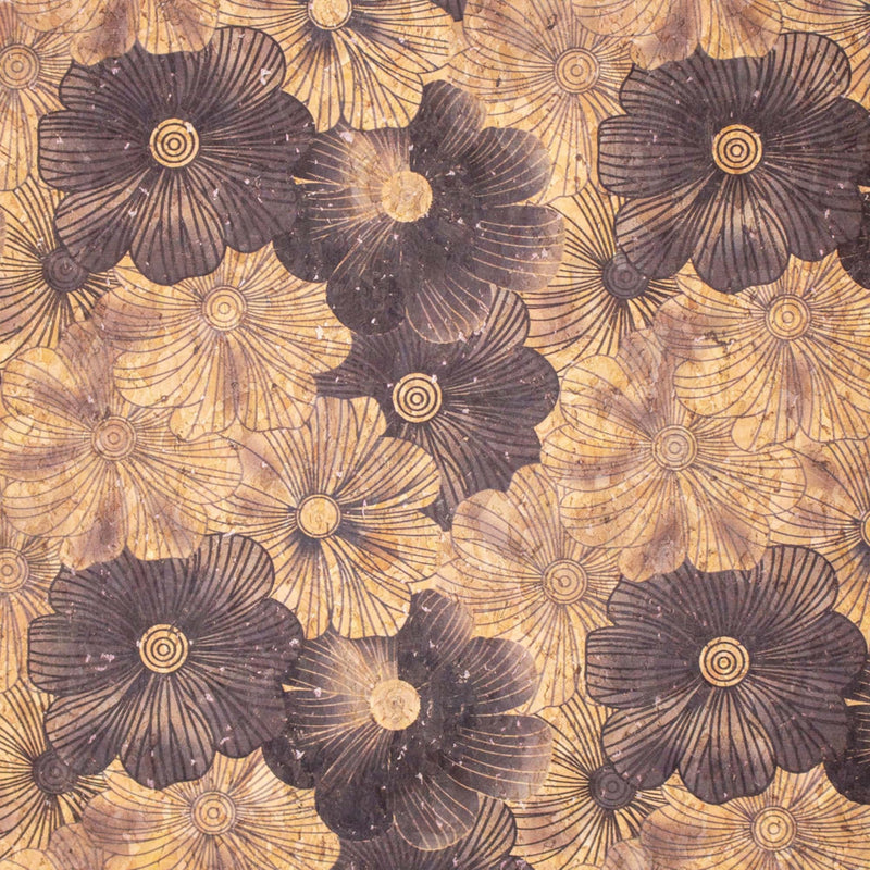 Balck Blossom Florals Pattern Cork Fabric Cof-570 Cork