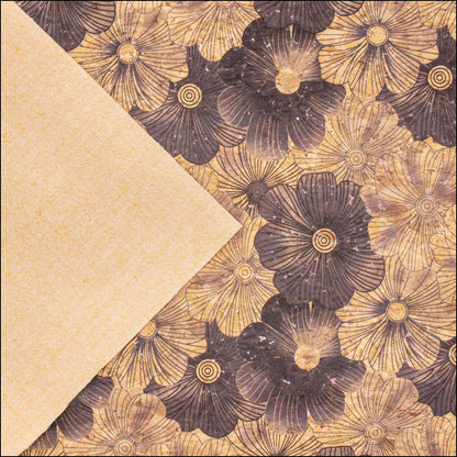 Balck Blossom Florals Pattern Cork Fabric Cof-570 Cork