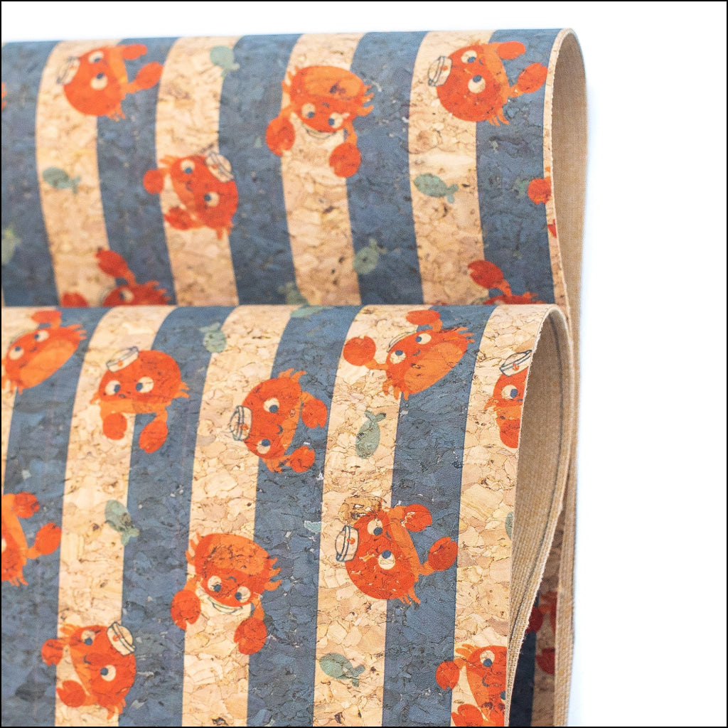 Beach Stripes Cork Fabric- Cof-138-A Cork Fabric