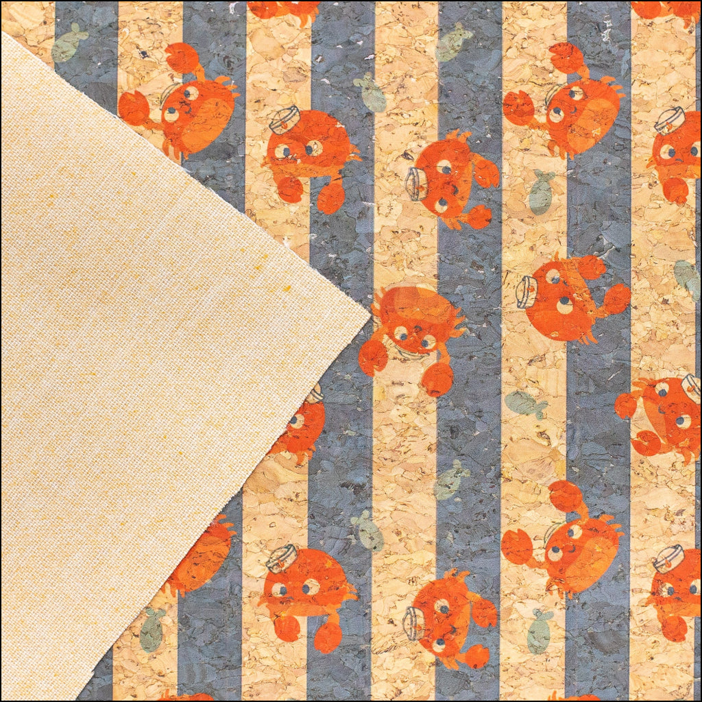 Beach Stripes Cork Fabric- Cof-138-A Cork Fabric