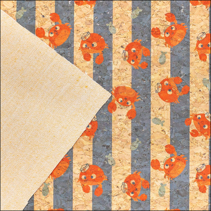 Beach Stripes Cork Fabric- Cof-138-A Cork Fabric