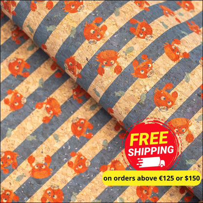 Beach Stripes Cork Fabric- Cof-138-A Cork Fabric