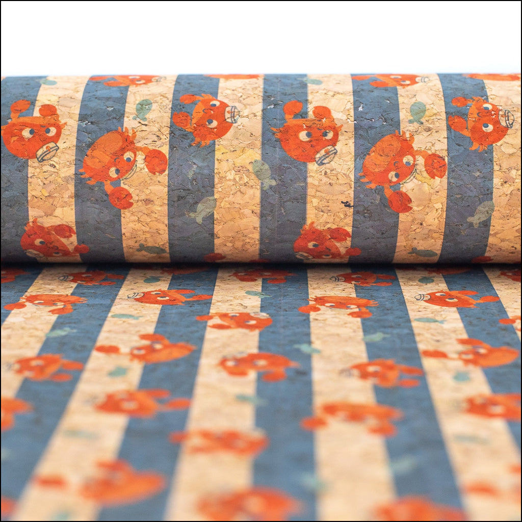 Beach Stripes Cork Fabric- Cof-138-A Cork Fabric