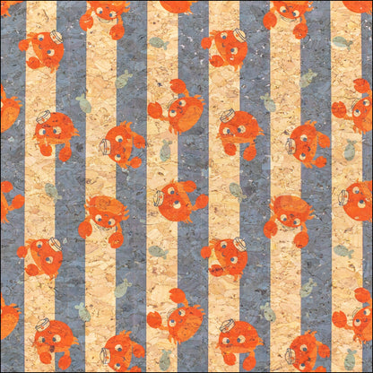 Beach Stripes Cork Fabric- Cof-138-A Cork Fabric