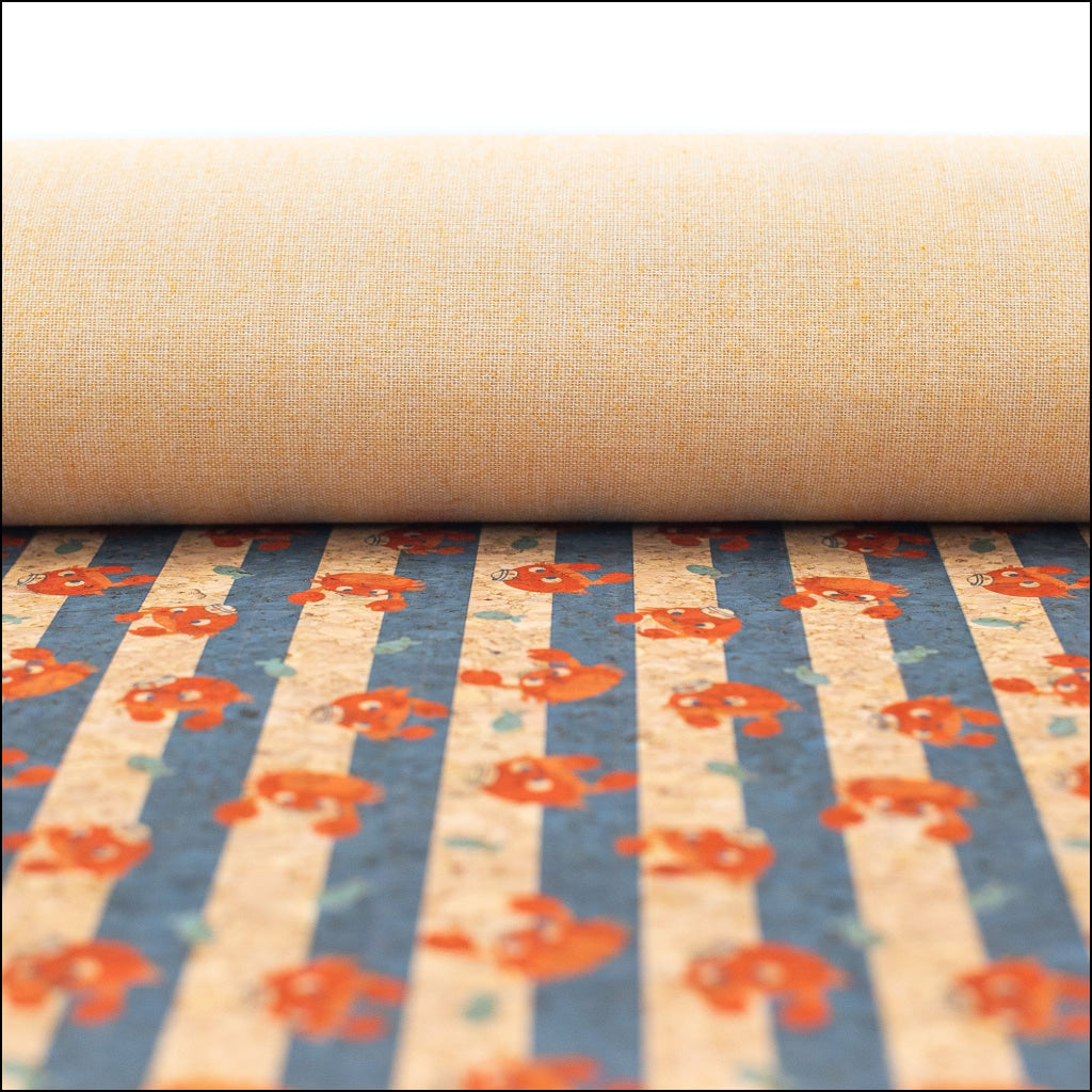 Beach Stripes Cork Fabric- Cof-138-A Cork Fabric