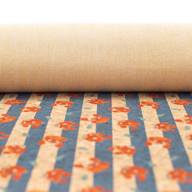 Beach Stripes Cork Fabric- Cof-138-A Cork Fabric