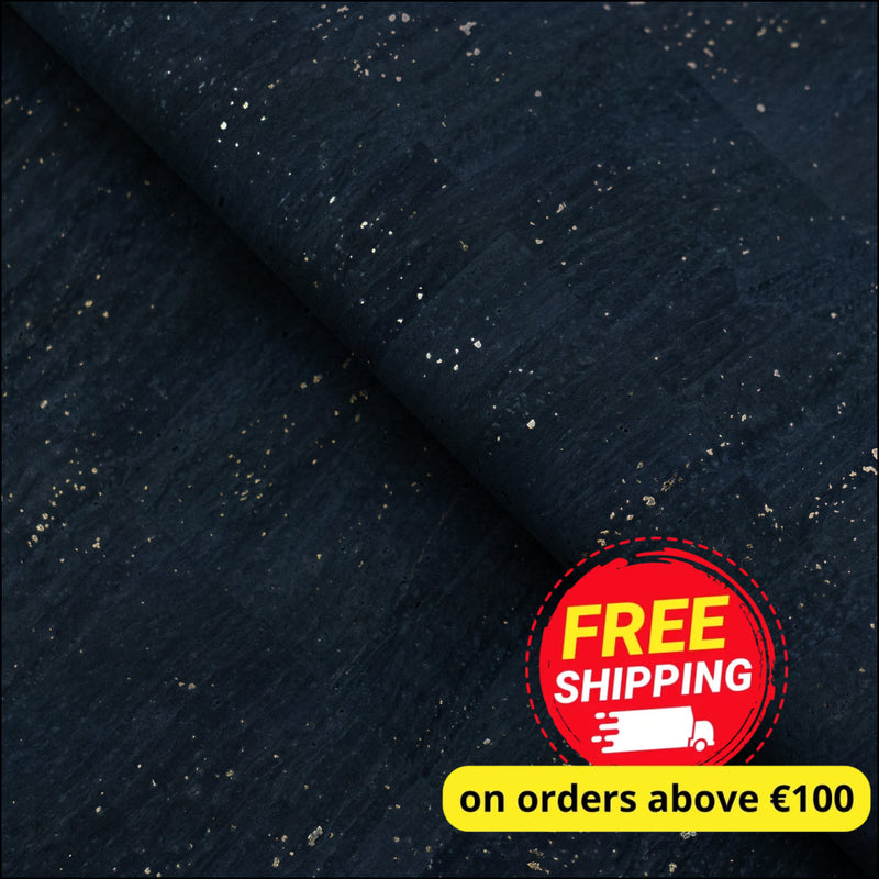 Black Cork Fabric with Natural Gold Flecks COF-655 cork fabric