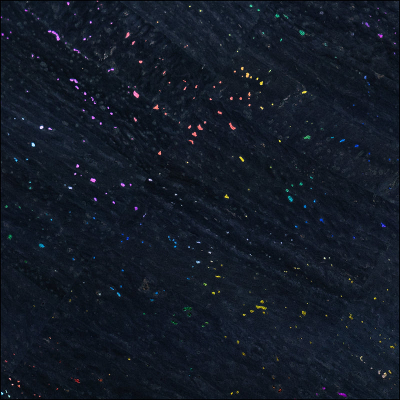 Black Cork Fabric with Rainbow Foil Flecks COF-653 cork fabric