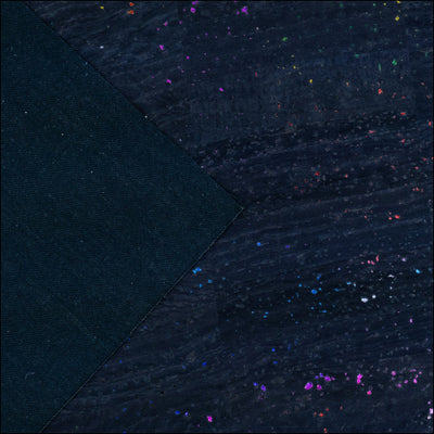 Black Cork Fabric with Rainbow Foil Flecks COF-653 cork fabric