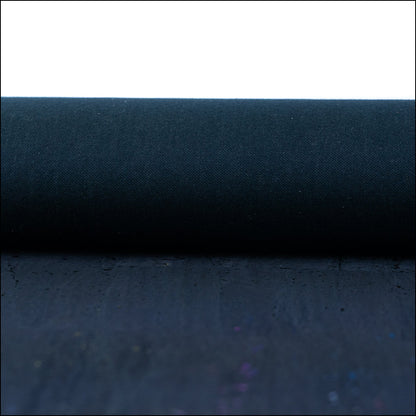 Black Cork Fabric with Rainbow Foil Flecks COF-653 cork fabric