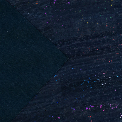 Black Cork Fabric with Rainbow Foil Flecks COF-653 cork fabric