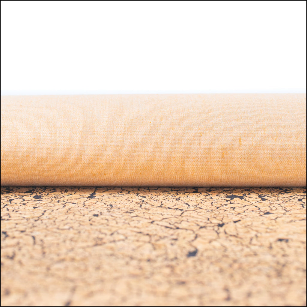 Black Crackle Effect Pattern Cork Fabric Cof-360-A Cork Fabric
