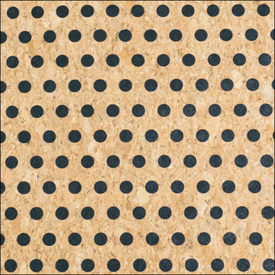 Black Dots Pattern Cork Fabric COF-788 1/2M (138*50 cm / 54*19 inches) cork fabric