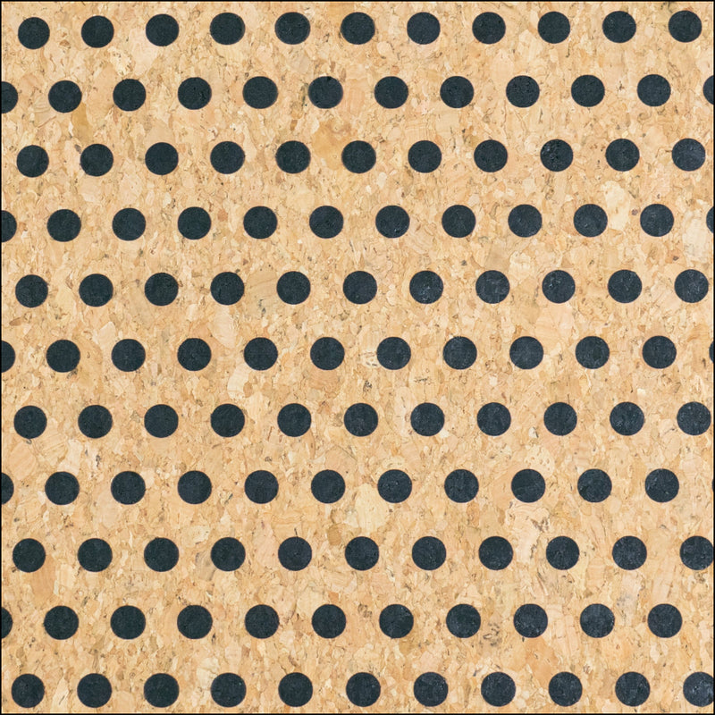 Black Dots Pattern Cork Fabric COF-788 1/2M (138*50 cm / 54*19 inches) cork fabric