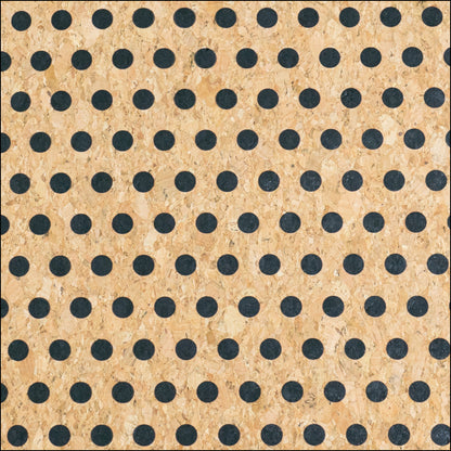 Black Dots Pattern Cork Fabric COF-788 1/2M (138*50 cm / 54*19 inches) cork fabric