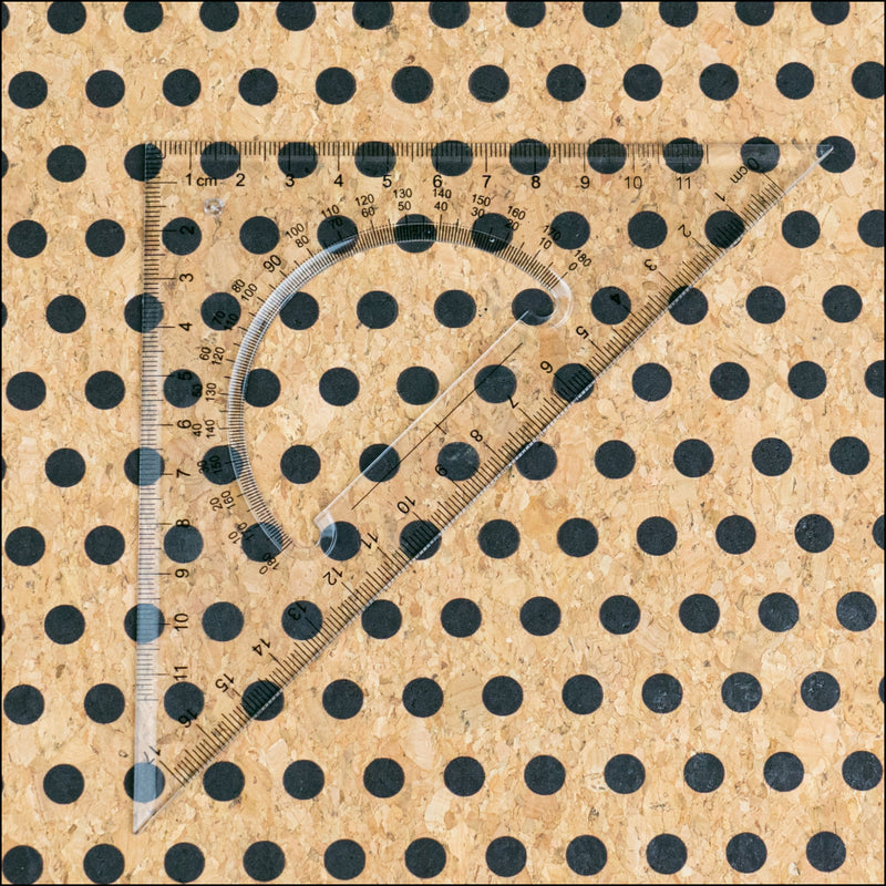 Black Dots Pattern Cork Fabric COF-788 1/2M (138*50 cm / 54*19 inches) cork fabric